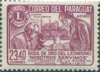 Paraguay 1967 Men working with Microscope-Stamps-Paraguay-Mint-StampPhenom