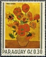 Paraguay 1967 "Sunflowers" (Vincent van Gogh)-Stamps-Paraguay-Mint-StampPhenom