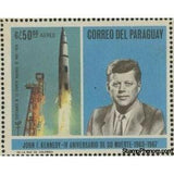 Paraguay 1968 JFK and Saturn V spacecraft-Stamps-Paraguay-Mint-StampPhenom