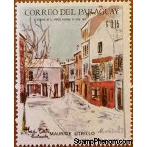 Paraguay 1968 Place du Tertre by Maurice Utrillo-Stamps-Paraguay-Mint-StampPhenom