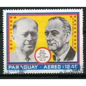 Paraguay 1968 Presidents Stroessner and Johnson-Stamps-Paraguay-Mint-StampPhenom