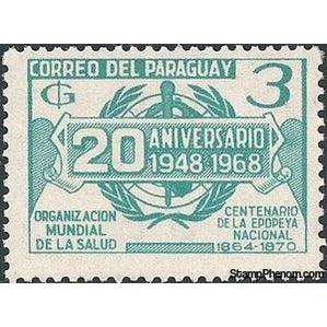 Paraguay 1968 WHO-Emblem-Stamps-Paraguay-Mint-StampPhenom