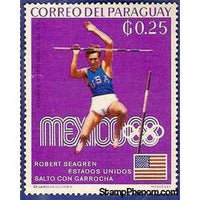 Paraguay 1969 Bob Seagren, US, pole vault-Stamps-Paraguay-StampPhenom