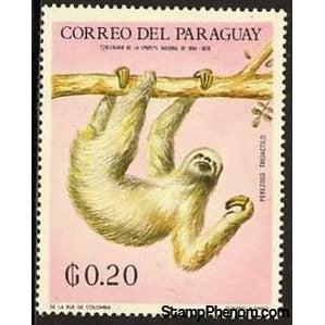 Paraguay 1969 Brown-throated Three-toed Sloth (Bradypus variegatus)-Stamps-Paraguay-StampPhenom