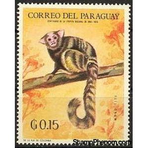 Paraguay 1969 Buffy-headed Marmoset (Callithrix flaviceps)-Stamps-Paraguay-StampPhenom