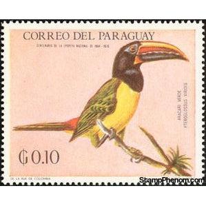 Paraguay 1969 Green Aracari (Pteroglossus viridis)-Stamps-Paraguay-StampPhenom