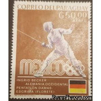 Paraguay 1969 Ingrid Becker, West Germany, Fencing & Pentathlon-Stamps-Paraguay-StampPhenom