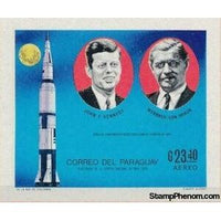 Paraguay 1969 John F. Kennedy, Wernher von Braunn and Saturn 9-Stamps-Paraguay-StampPhenom