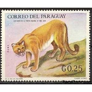 Paraguay 1969 Puma (Puma concolor)-Stamps-Paraguay-StampPhenom