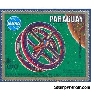 Paraguay 1970 Configured wheel-shaped space station-Stamps-Paraguay-StampPhenom