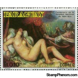 Paraguay 1970 Danae and the Shower of Coins, Titian-Stamps-Paraguay-StampPhenom