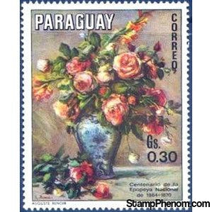 Paraguay 1970 Floral Arrangement; by Renoir-Stamps-Paraguay-StampPhenom