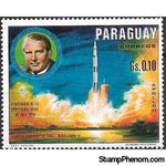 Paraguay 1970 Launch of the Saturn rocket in Cap Kennedy and W. von Braun-Stamps-Paraguay-StampPhenom