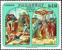 Paraguay 1970 Stations of the Cross-Stamps-Paraguay-StampPhenom