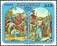 Paraguay 1970 Stations of the Cross-Stamps-Paraguay-StampPhenom