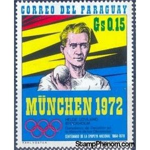 Paraguay 1971 Helge Lovland-Antwerp 1920-Stamps-Paraguay-StampPhenom