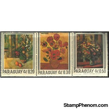 Paraguay Flowers , 3 stamps