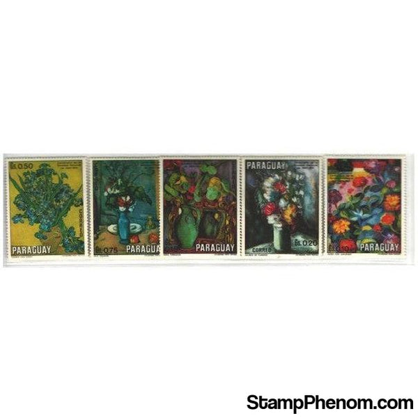 Paraguay Flowers Lot 2, 5 stamps