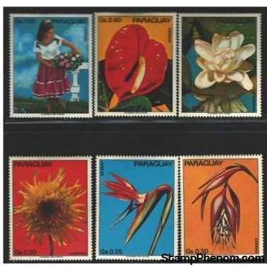 Paraguay Flowers Lot 3 , 6 stamps