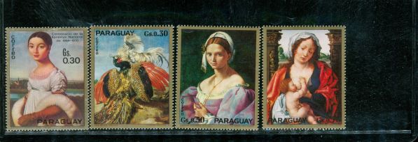 Paraguay Paintings Lot 1 , 4 stamps
