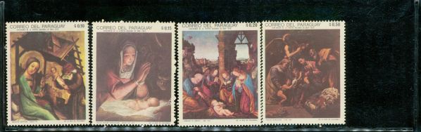 Paraguay Paintings Lot 3 , 4 stamps