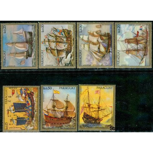 Paraguay Ships Lot 2 , 7 stamps