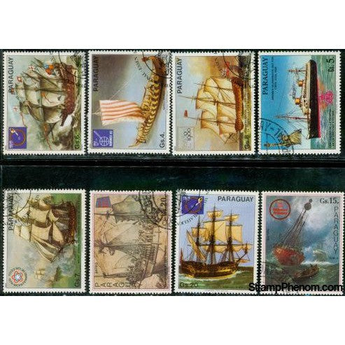 Paraguay Ships Lot 3 , 8 stamps