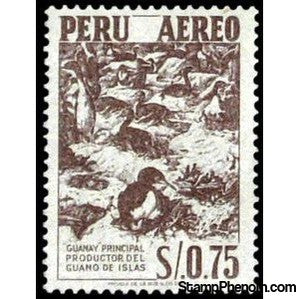Peru 1953 Guanay Cormorant (Leucocarbo bougainvillii)-Peru-StampPhenom
