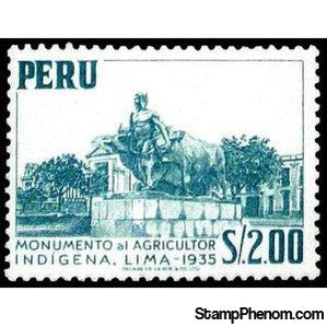 Peru 1953 Monument to the indigenous farmer at Lima-Peru-StampPhenom