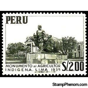 Peru 1960 Monument to the indigenous farmer at Lima-Peru-StampPhenom