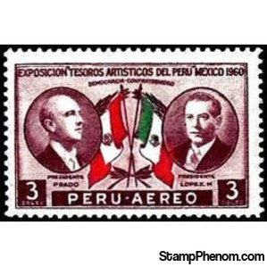Peru 1962 Flags, Presidents of Peru and Mexico-Peru-StampPhenom