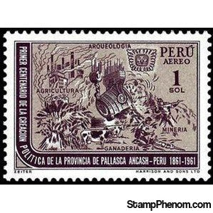 Peru 1962 Symbols of Agriculture, Livestock farming,Mining and Archeol-Peru-StampPhenom