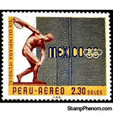 Peru 1968 Discus thrower of Myron, Games Emblem-Peru-StampPhenom
