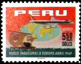 Peru 1969 Kon Tiki, Globe and Douglas DC8-Peru-StampPhenom