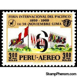 Peru 1969 Number 6 surrounded by Flags-Peru-StampPhenom