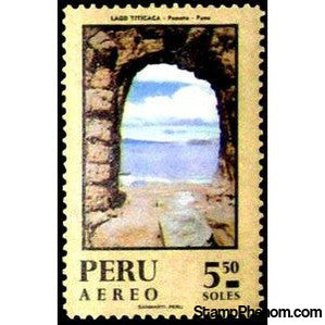 Peru 1970 Historical Peru - Arch & Lake Titicaca, Puno-Peru-StampPhenom