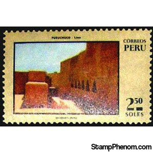 Peru 1970 Historical Peru - Courtyard, Puruchuco Fortress, Lima-Peru-StampPhenom