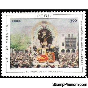 Peru 1970 Oktoberfest - El Landa: Procession, Lord of Miracles-Peru-StampPhenom