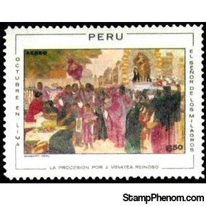 Peru 1970 Oktoberfest - J. Vinatea Reinoso: The Procession-Peru-StampPhenom