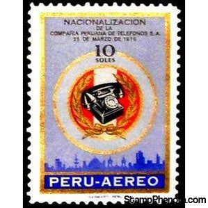 Peru 1970 Telephone, City Skyline-Peru-StampPhenom