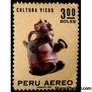Peru 1970 Vicus Civilization - Squatting warrior-Peru-StampPhenom