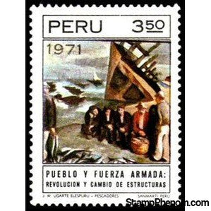 Peru 1971 Fisherman, by J.M. Ugarte Elespuru-Peru-StampPhenom