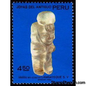 Peru 1972 Ancient Jewelry - Quartz figurine, Lambayeque culture-Peru-StampPhenom