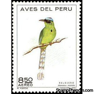 Peru 1972 Blue-crowned Motmot (Momotus momota)