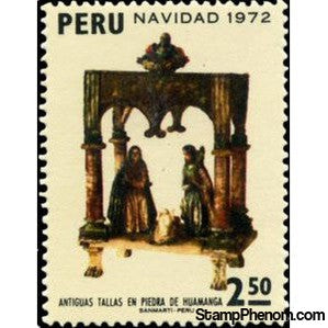 Peru 1972 Christmas - Holy Family in stable (stone)