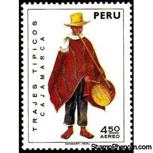 Peru 1973 Costumes - Cayamarca, Man with calabash