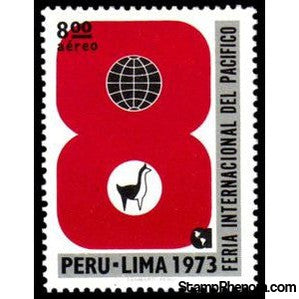 Peru 1973 Number 8, Globe and Llama