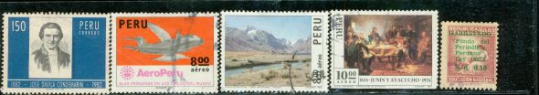 Peru Lot 26 , 5 stamps