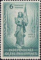 Philippines 1946 Philippine Girl Holding Flag of the Republic-Stamps-Philippines-Mint-StampPhenom