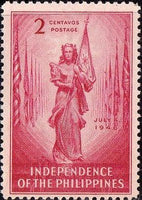 Philippines 1946 Philippine Girl Holding Flag of the Republic-Stamps-Philippines-Mint-StampPhenom